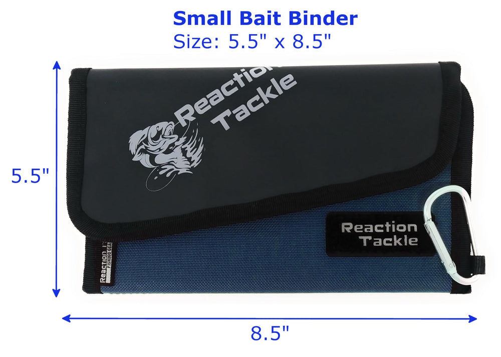 Open bait binder showing six clear sleeves