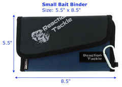 Open bait binder showing six clear sleeves