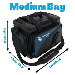 Reaction Tackle Box Medium side view showing waterproof fabric