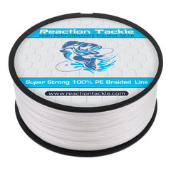 Reaction Tackle braided line white 25lb 1500yd on spool for tough conditions