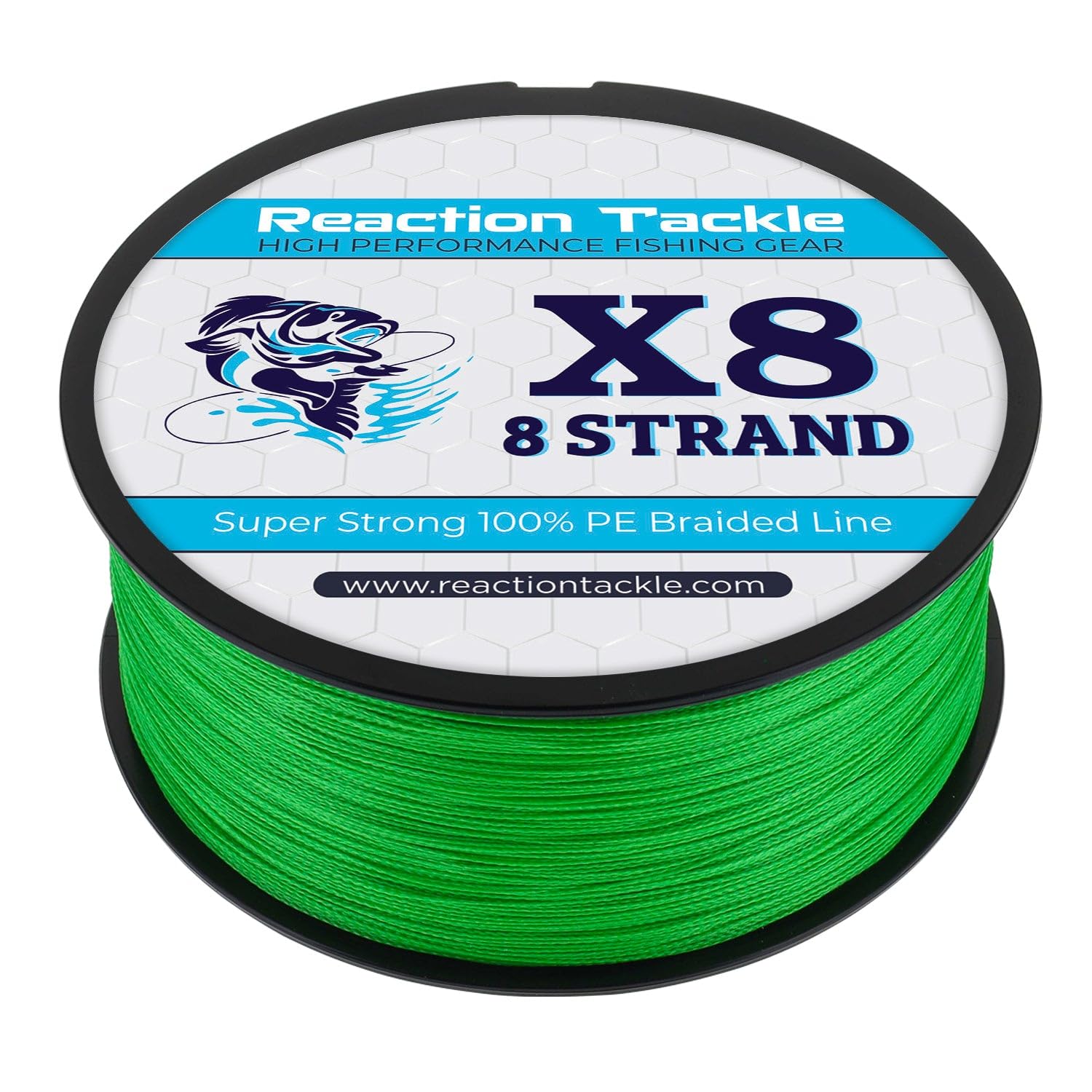 Reaction Tackle braided line strong weave close-up highlighting rugged construction for tough fishing conditions