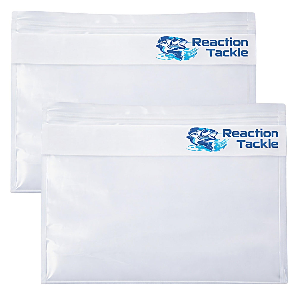 Reaction Tackle clear bait bag 11x9.5in front view for quick bait checks