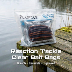 Reaction Tackle bait bag with sealed zip closure close-up