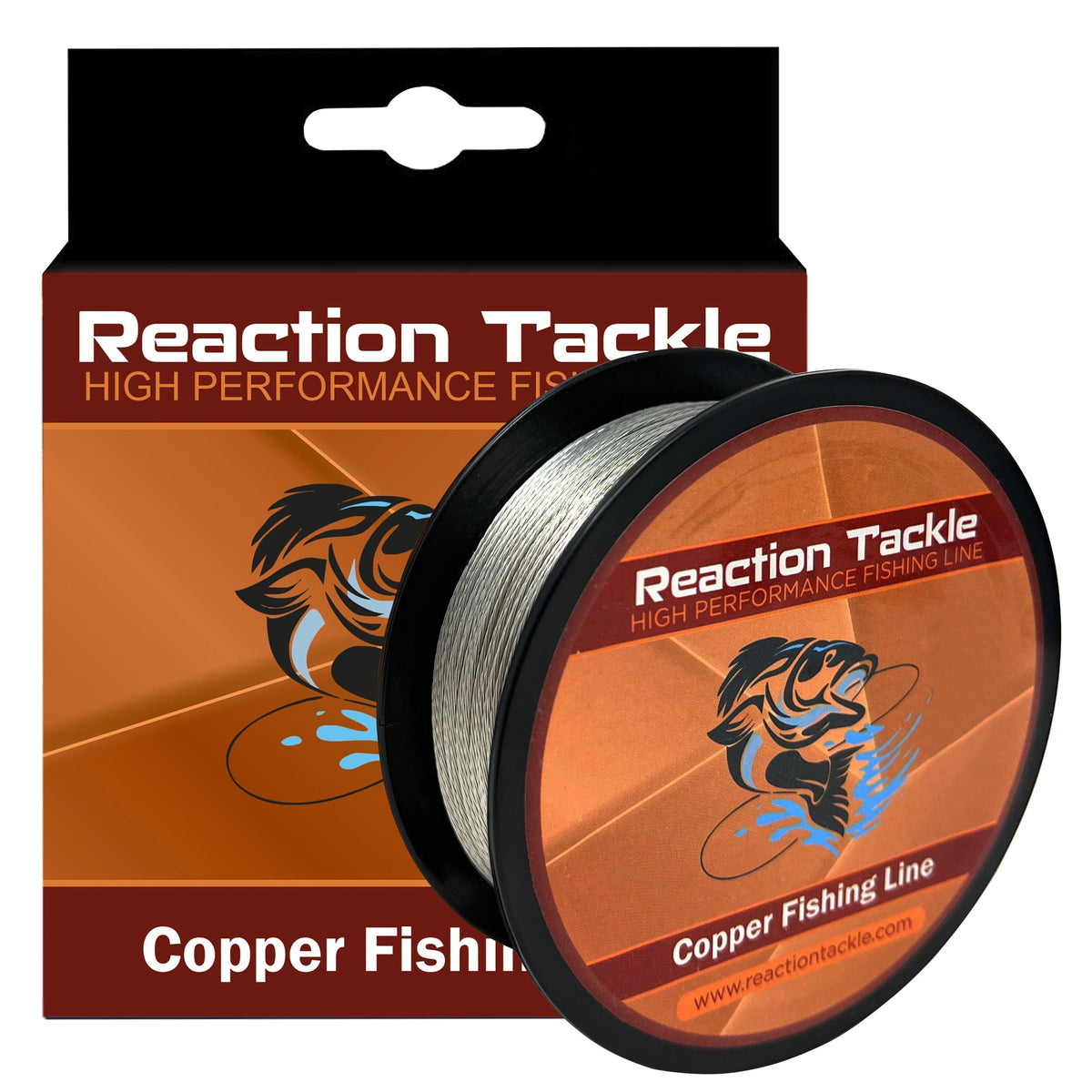 Reaction Tackle copper trolling wire 20lb spool showing strong, deep-diving capability.