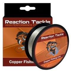Reaction Tackle copper trolling wire packaging demonstrates all-season durability for trolling missions