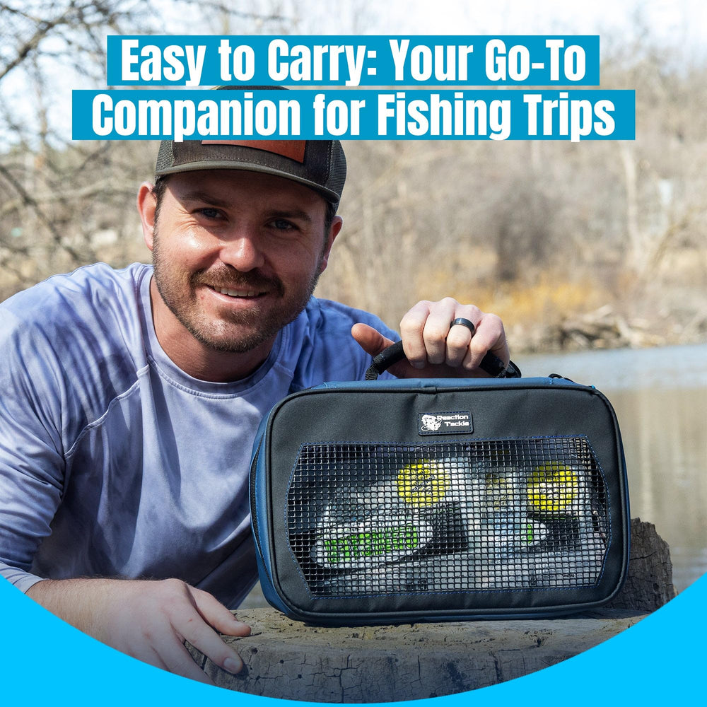 Reaction Tackle mesh bag dimensions 13x9x3-5 for portable on-the-go storage