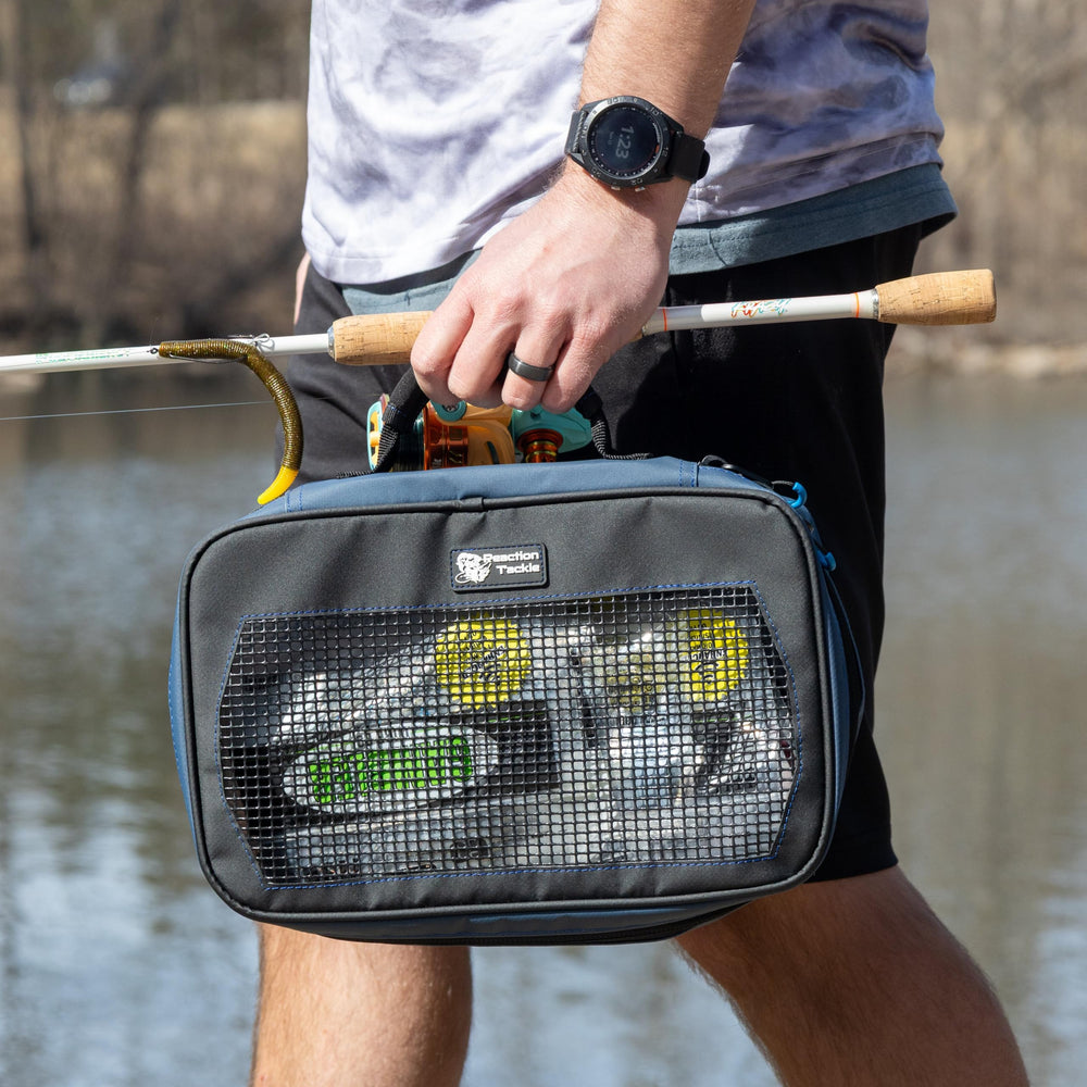 Reaction Tackle Deluxe Mesh Bag zipper closure for secure transport