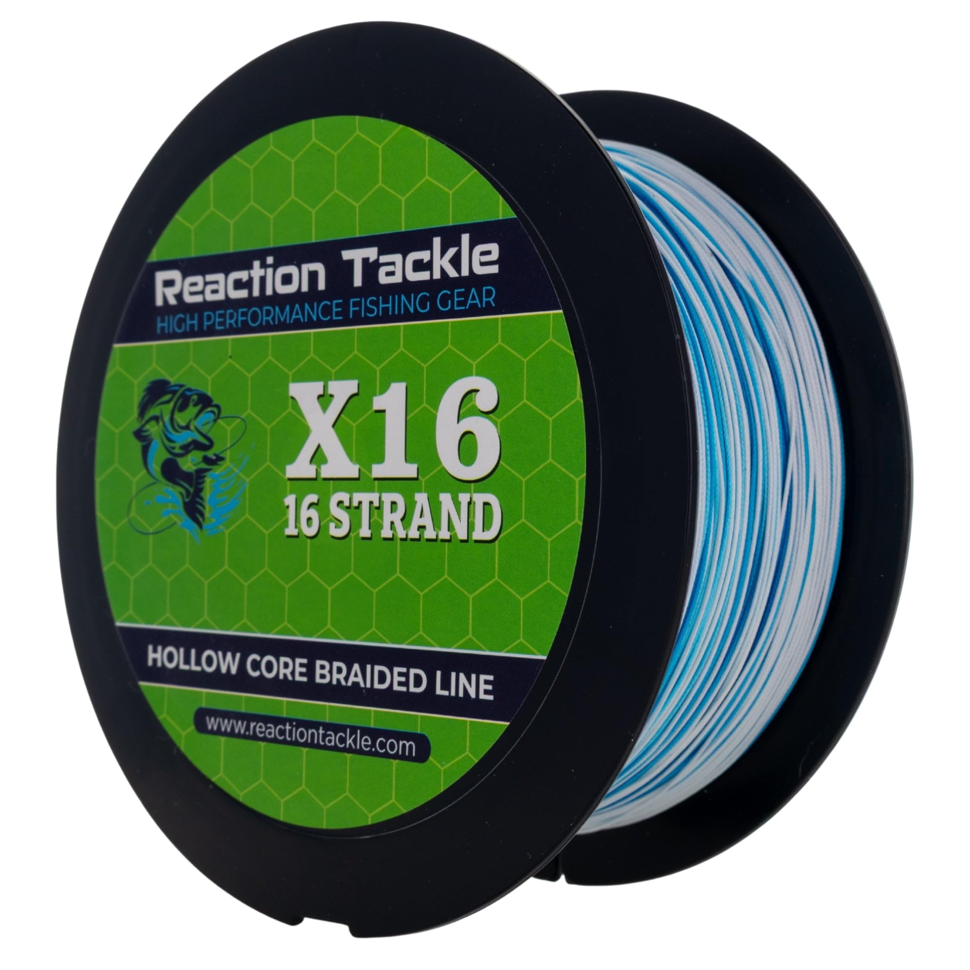 Reaction Tackle hollow core braid closeup shows robust abrasion resistance