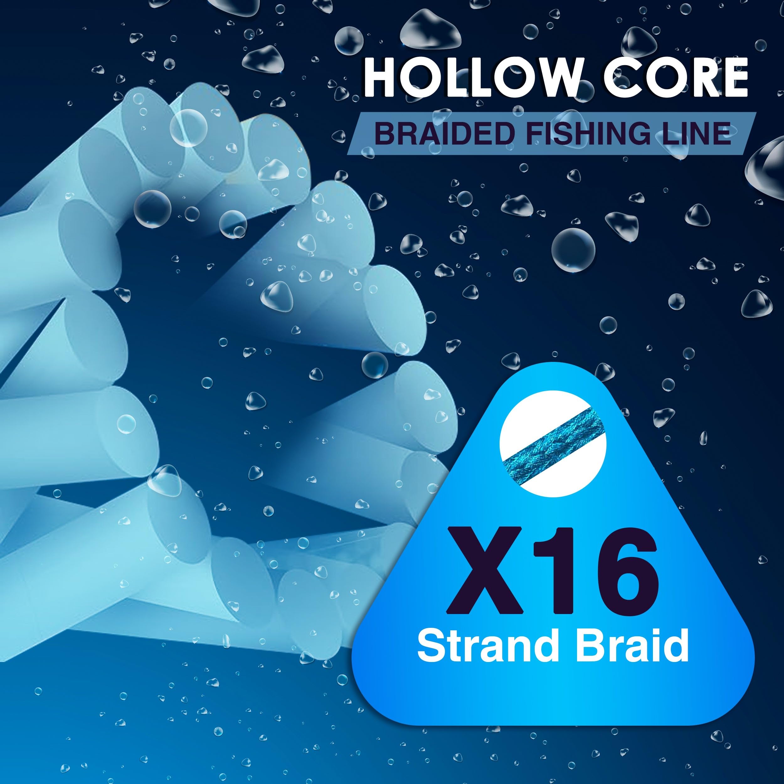 Reaction Tackle hollow core braid shown threading through rod guide with improved visibility