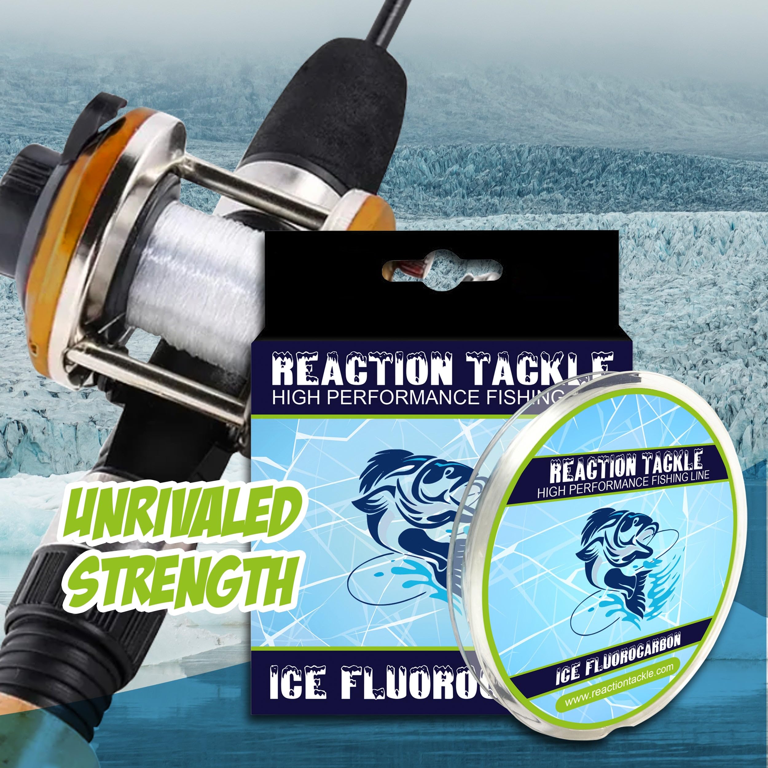 Reaction Tackle Ice Fluorocarbon Line fast-sinking action for deeper rigs