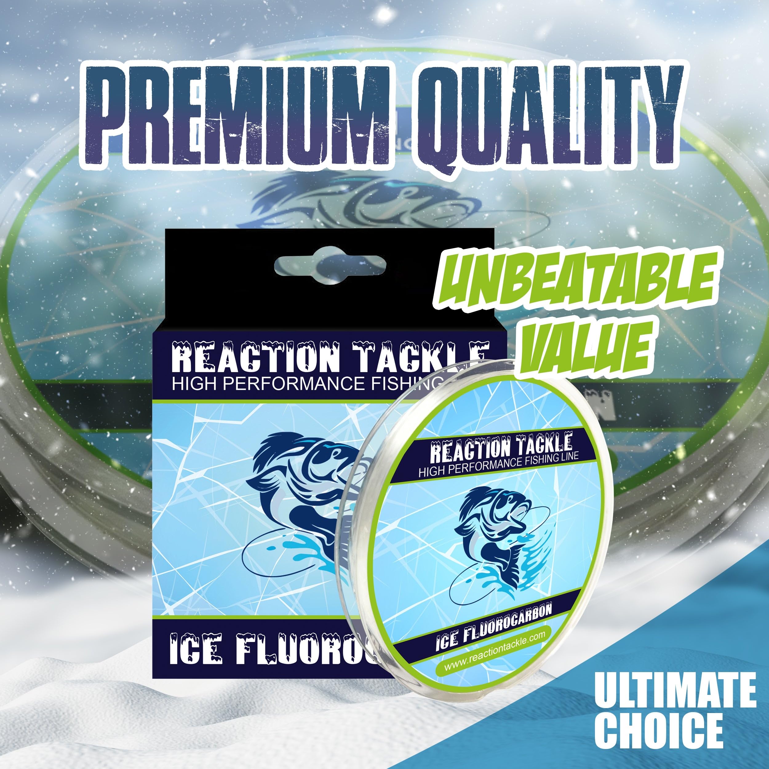 Reaction Tackle Ice Fluorocarbon line main or leader versatility