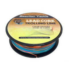 Reaction Tackle lead core metered color cues illustrate depth increments for precise placement.