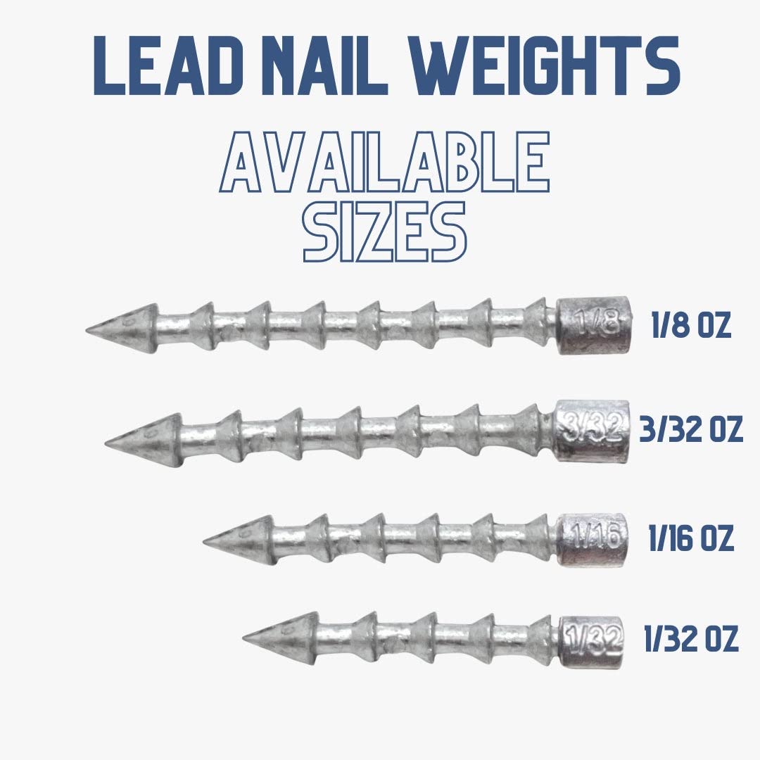 Reaction Tackle Lead Nail Weights versatile size pack for rigs