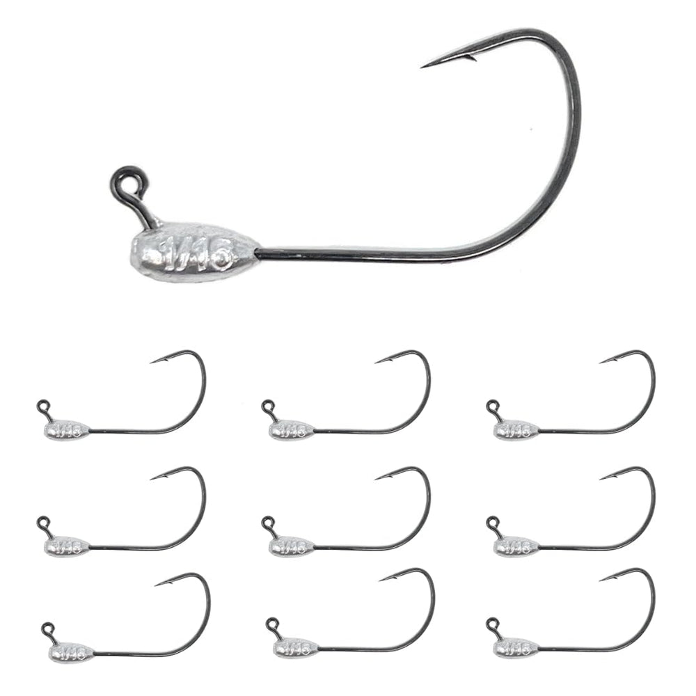 Reaction Tackle lead tube jig head 1/16oz close-up showing durable design