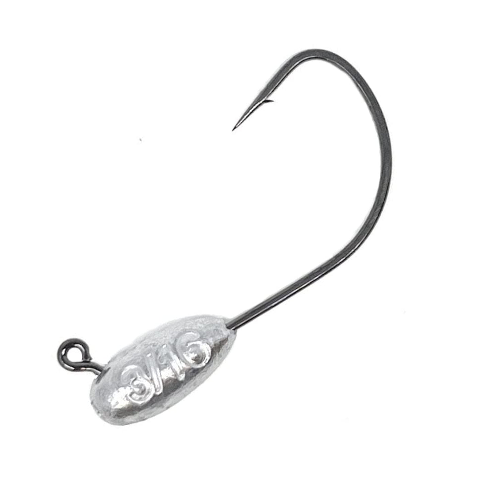 Reaction Tackle jig head close-up highlighting diamond polished finish