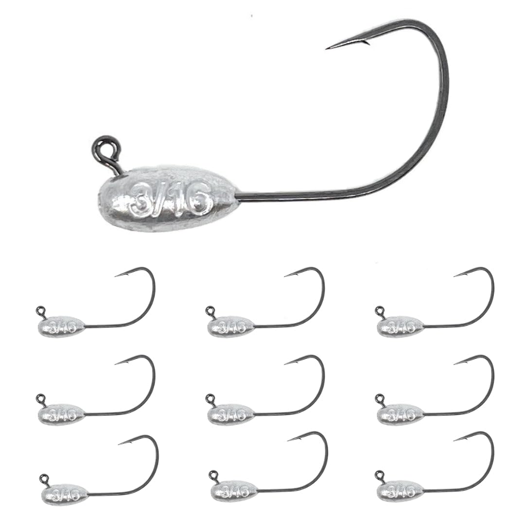 Reaction Tackle lead tube jig head 3/16 oz front view showing sturdy construction