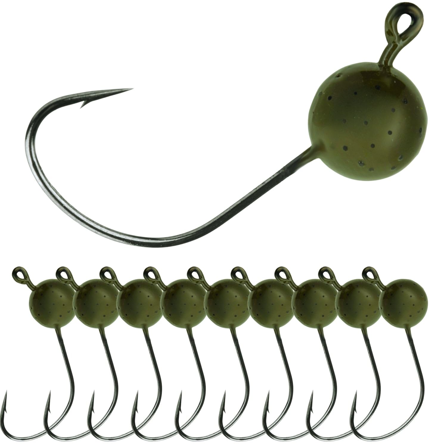 Reaction Tackle Lead Wacky Jig Head in green pumpkin for precise finesse presentations