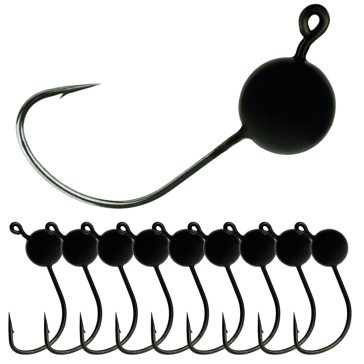 Reaction Tackle Lead Wacky Jig Head 3/16 oz Black close-up, ideal for finesse presentations.