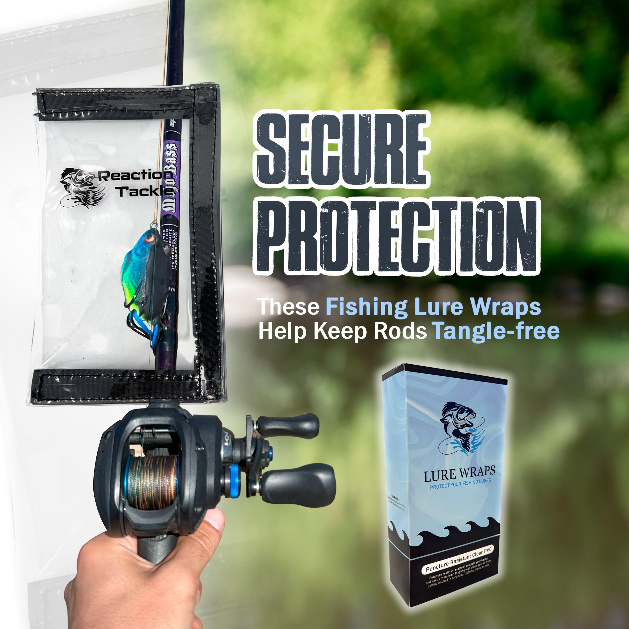 Reaction Tackle lure wrap closure keeps lures steadier during changes.