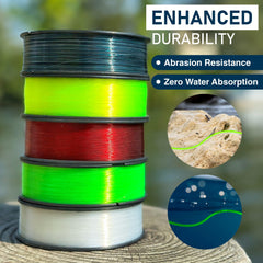 Reaction Tackle UV glow yellow-green line in action for visibility in low light.