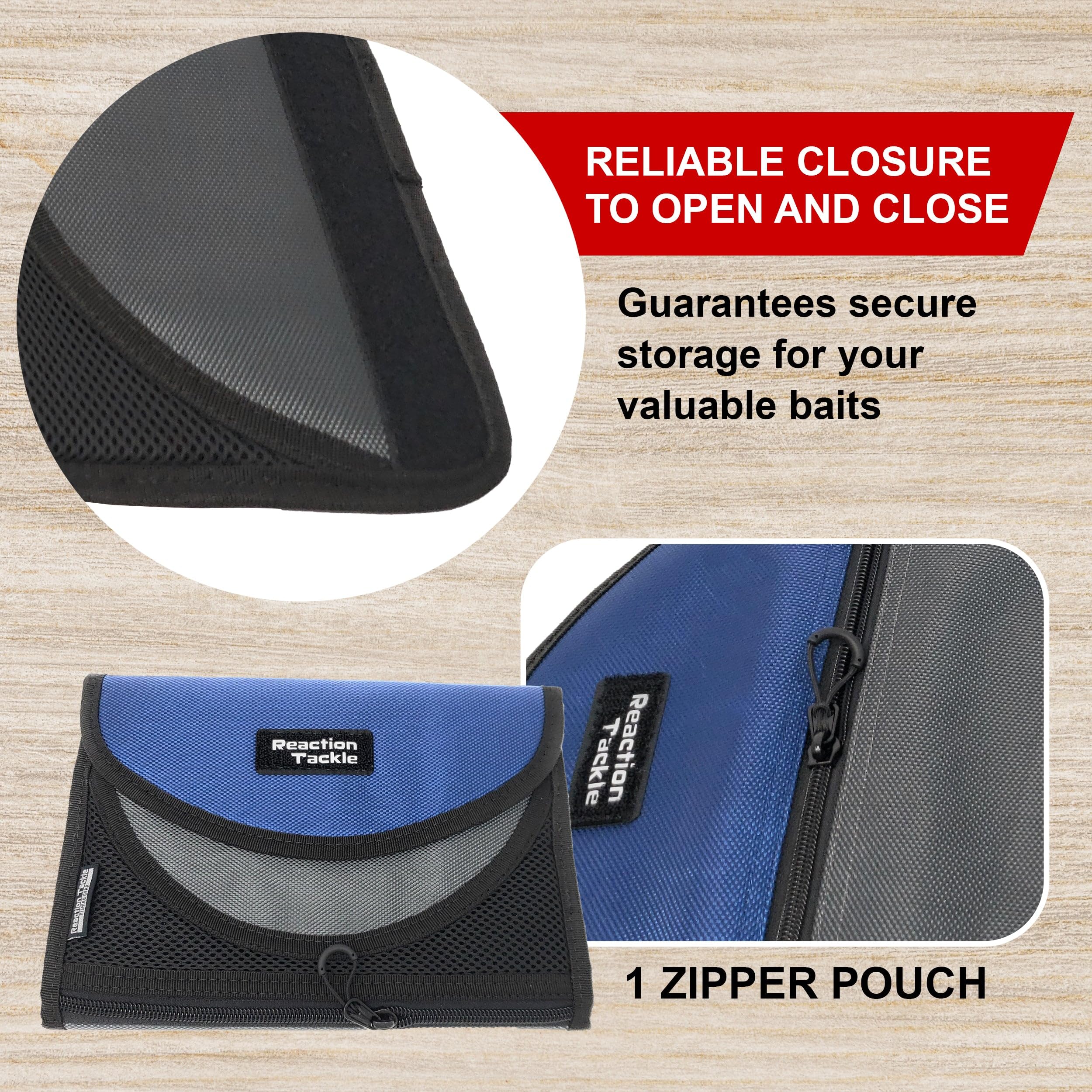 Close-up of lid and zipper on Reaction Tackle Organizer Case