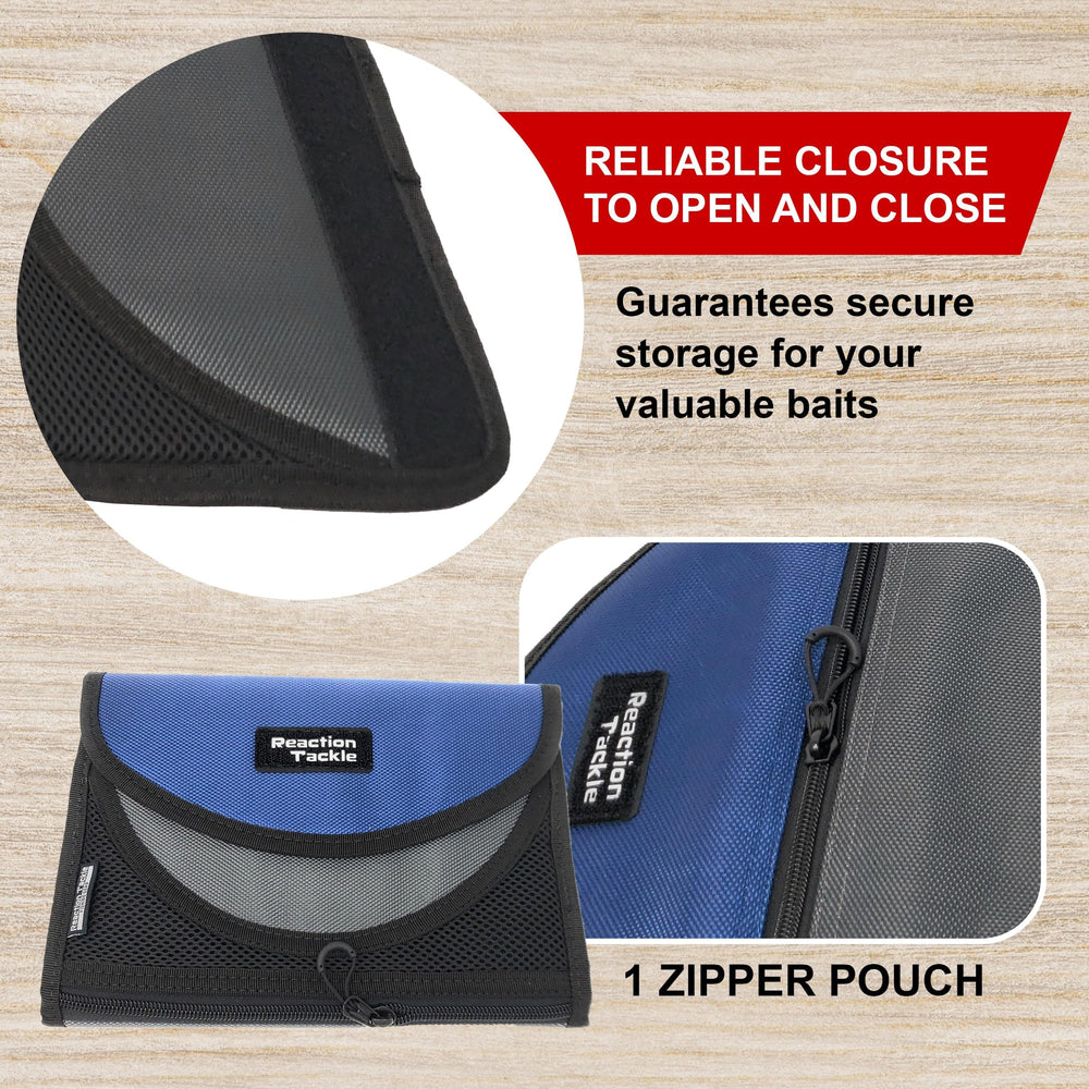 Close-up of lid and zipper on Reaction Tackle Organizer Case