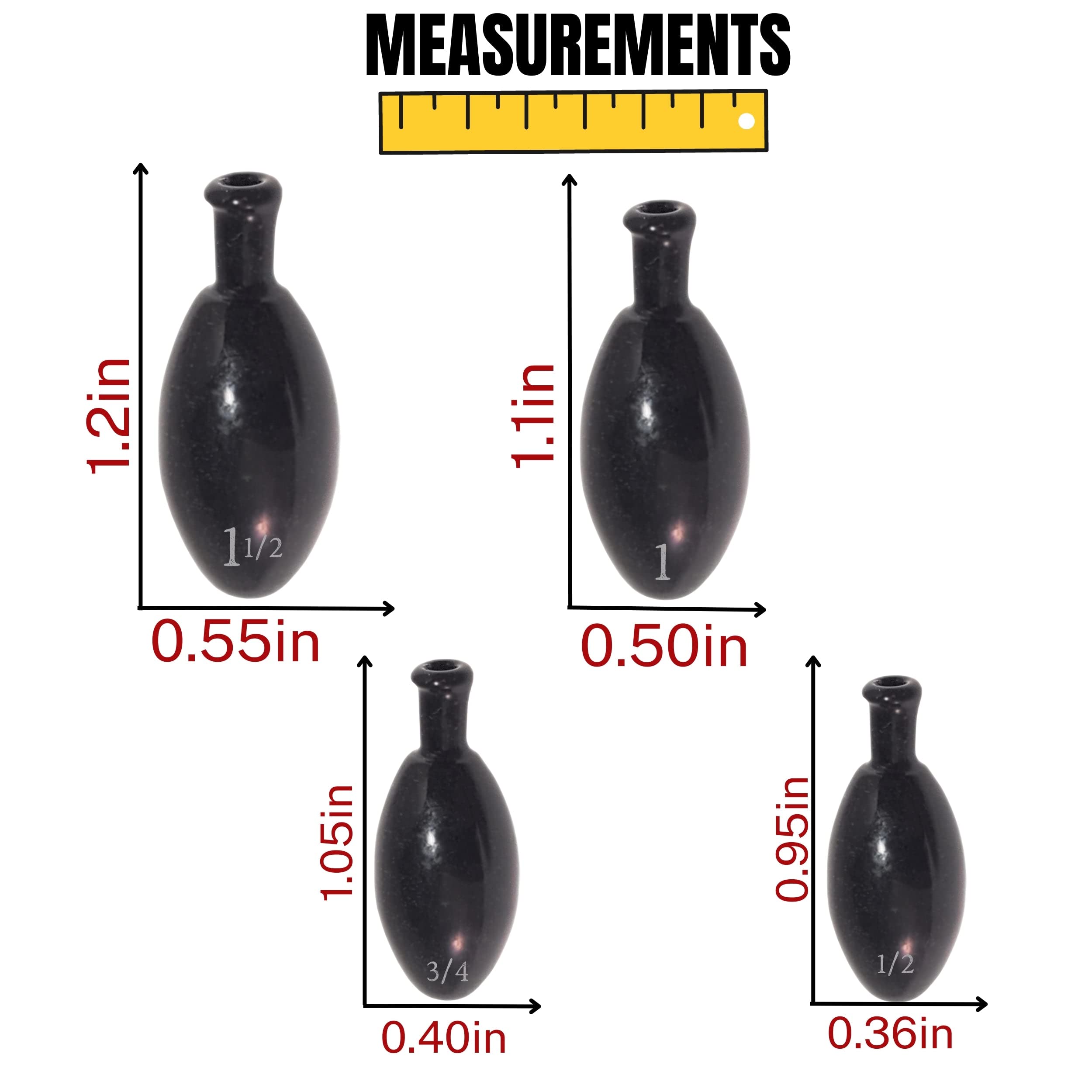 Reaction Tackle punch weight 1-1/2 oz, product comparison view shows compact profile.