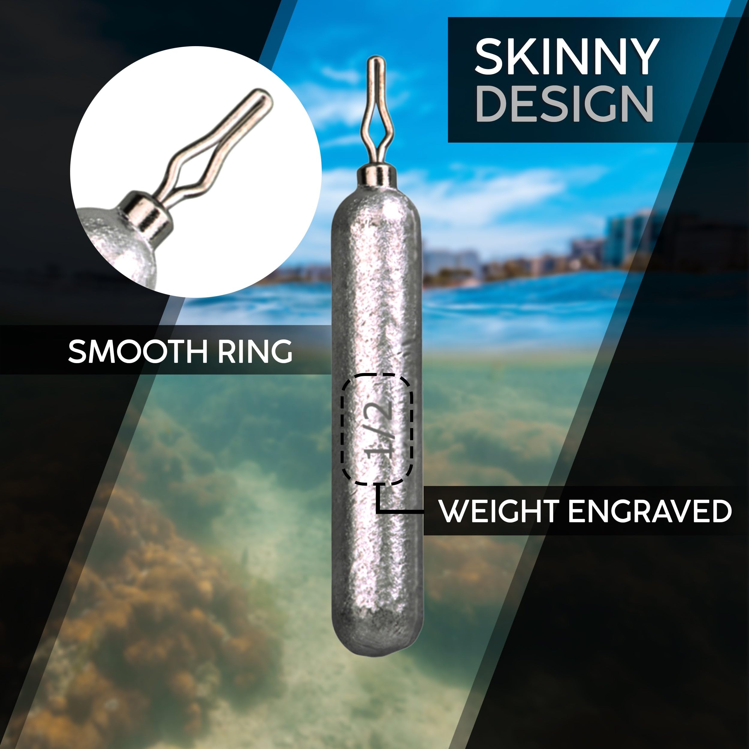 Reaction Tackle quick-change eyelet drop shot weight enabling fast adjustments