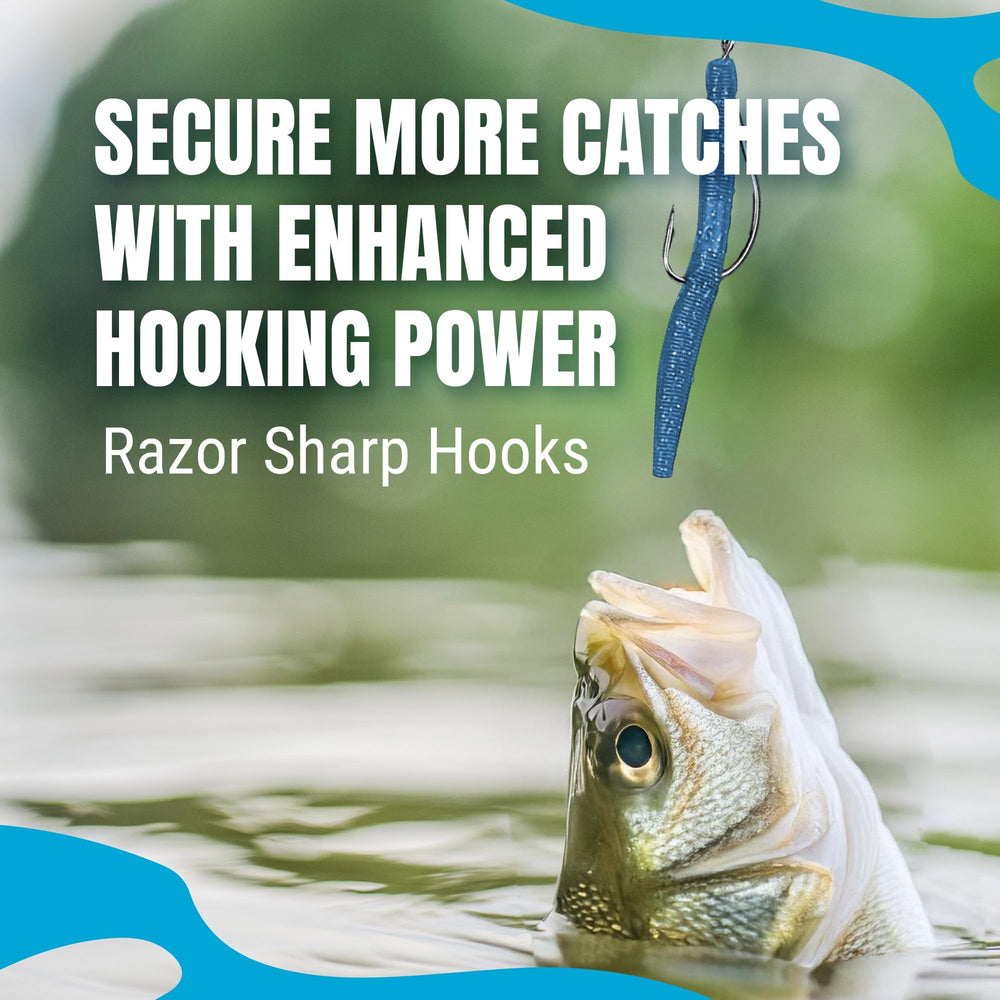 Razor-sharp points promote quick penetrating hooksets during active fishing sessions.