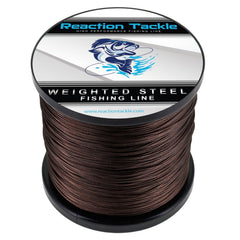 Reaction Tackle stainless steel trolling line with 45 lb test and 0.91 mm diameter