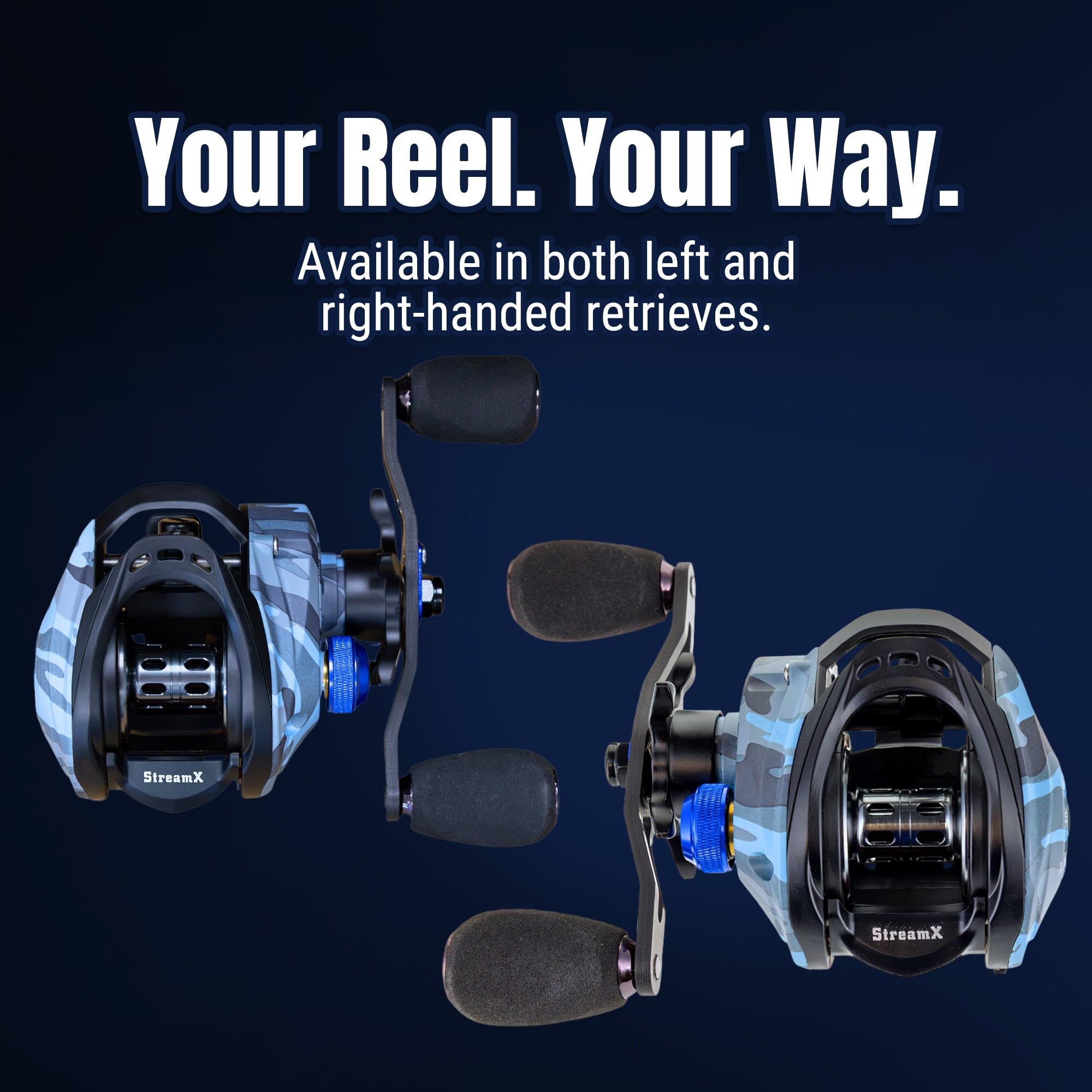 Reaction Tackle StreamX Edition reel in water during casting near cover