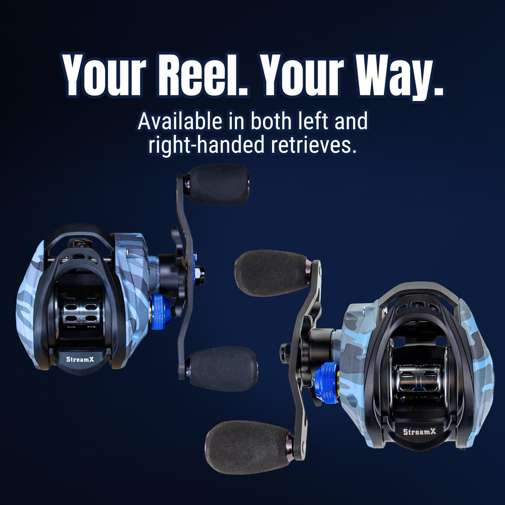 Reaction Tackle StreamX Edition reel in water during casting near cover