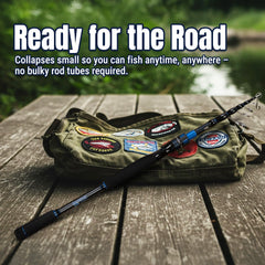 Reaction Tackle Telescopic Spinning Rod with light action enables precise casts.