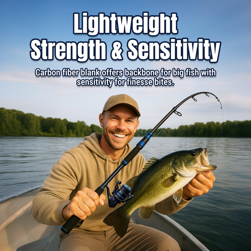 Reaction Tackle Telescopic Spinning Rod seven-section design delivers smooth flex.