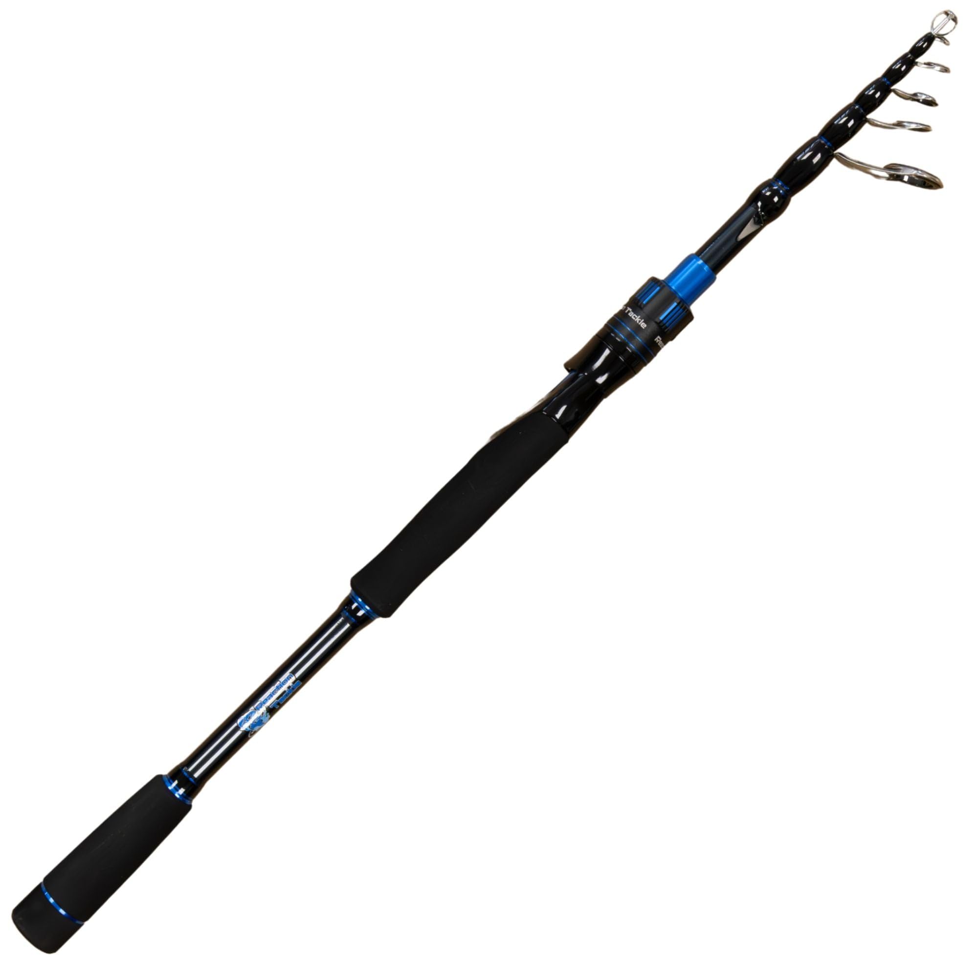 Reaction Tackle Telescopic Spinning Rod packs down for travel and storage.