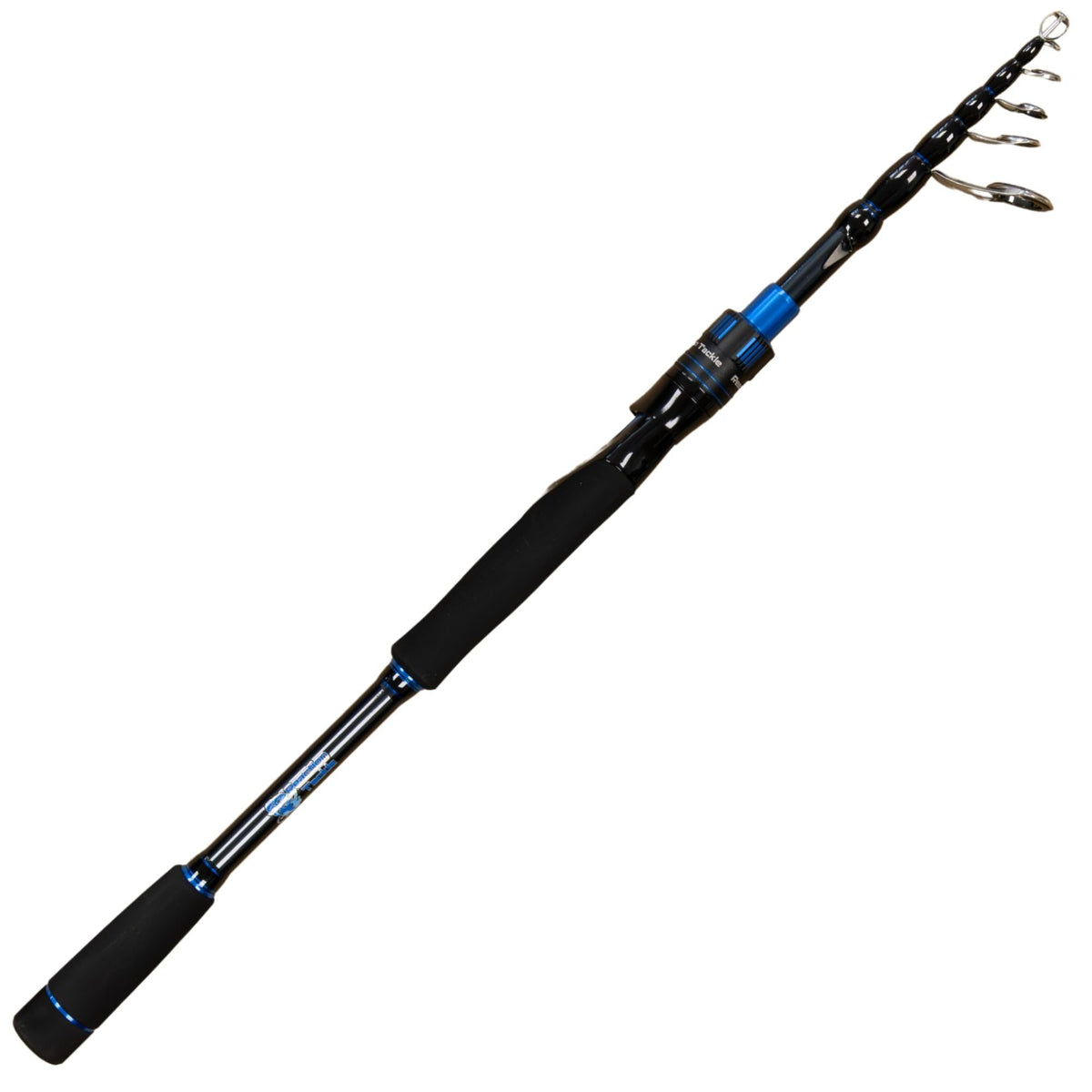 Reaction Tackle Telescopic Spinning Rod packs down for travel and storage.