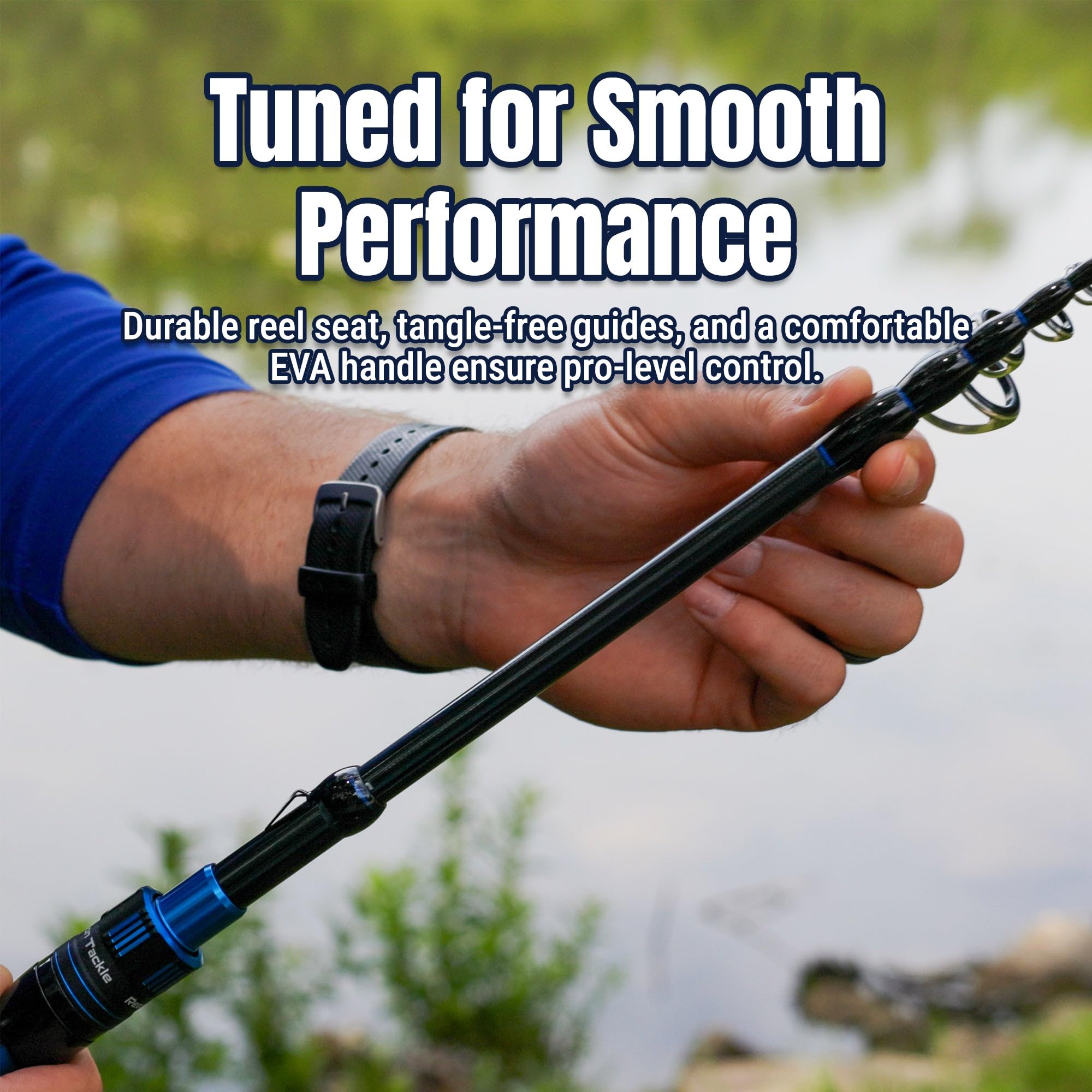 Reaction Tackle Telescopic Spinning Rod freshwater and saltwater readiness.