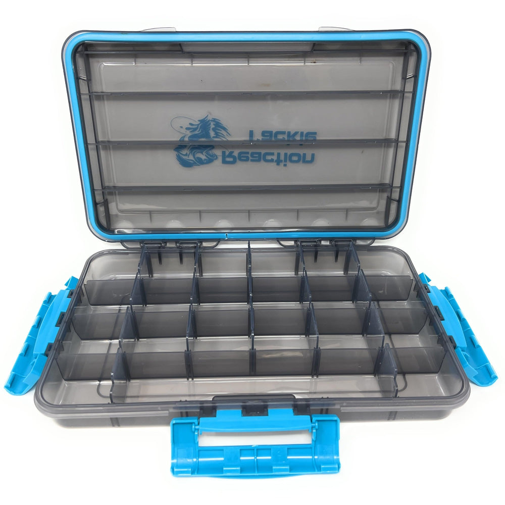 Reaction Tackle 14 by 8.75 by 2-inch tray fits standard tackle storage.