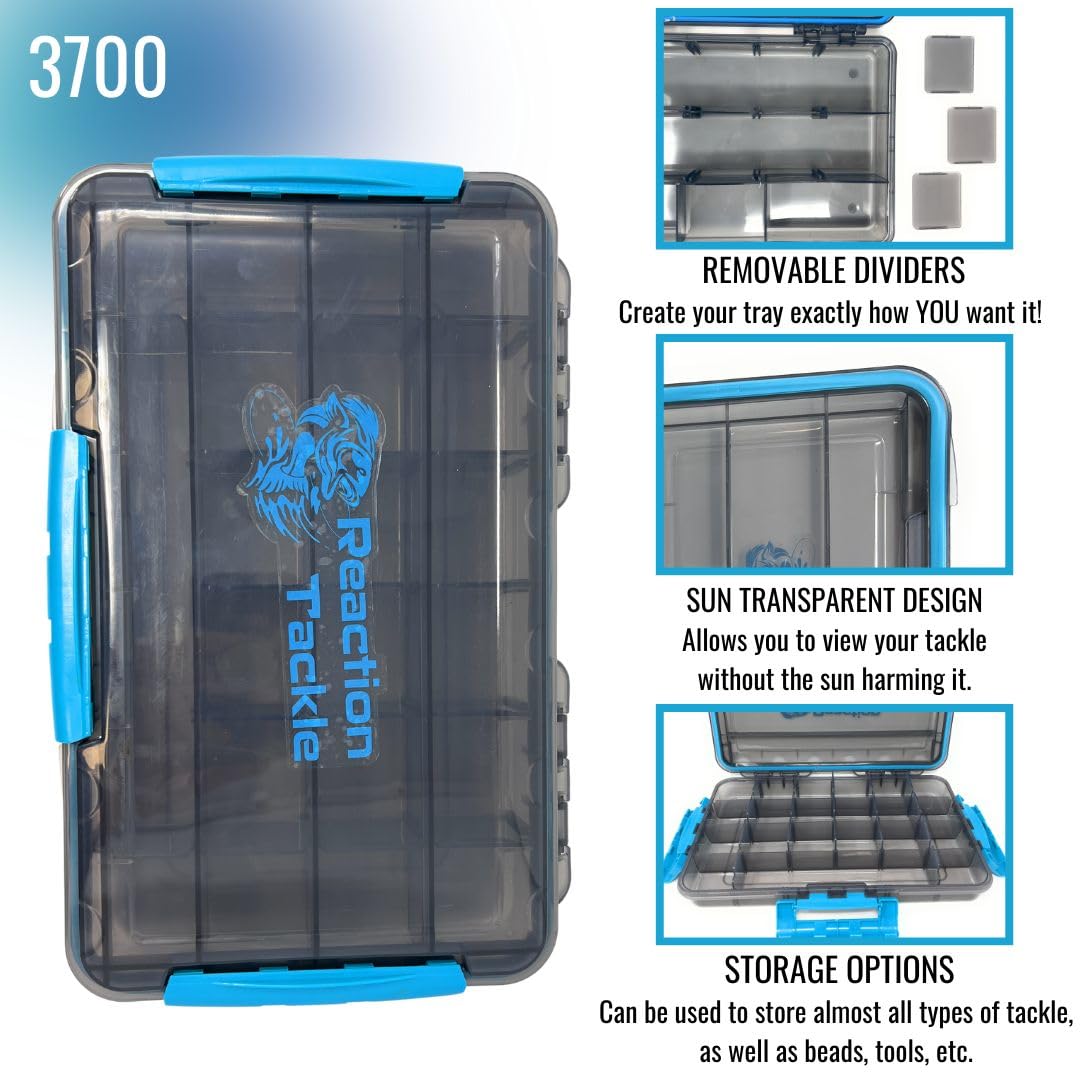 Reaction Tackle tray with removable dividers for flexible organization.