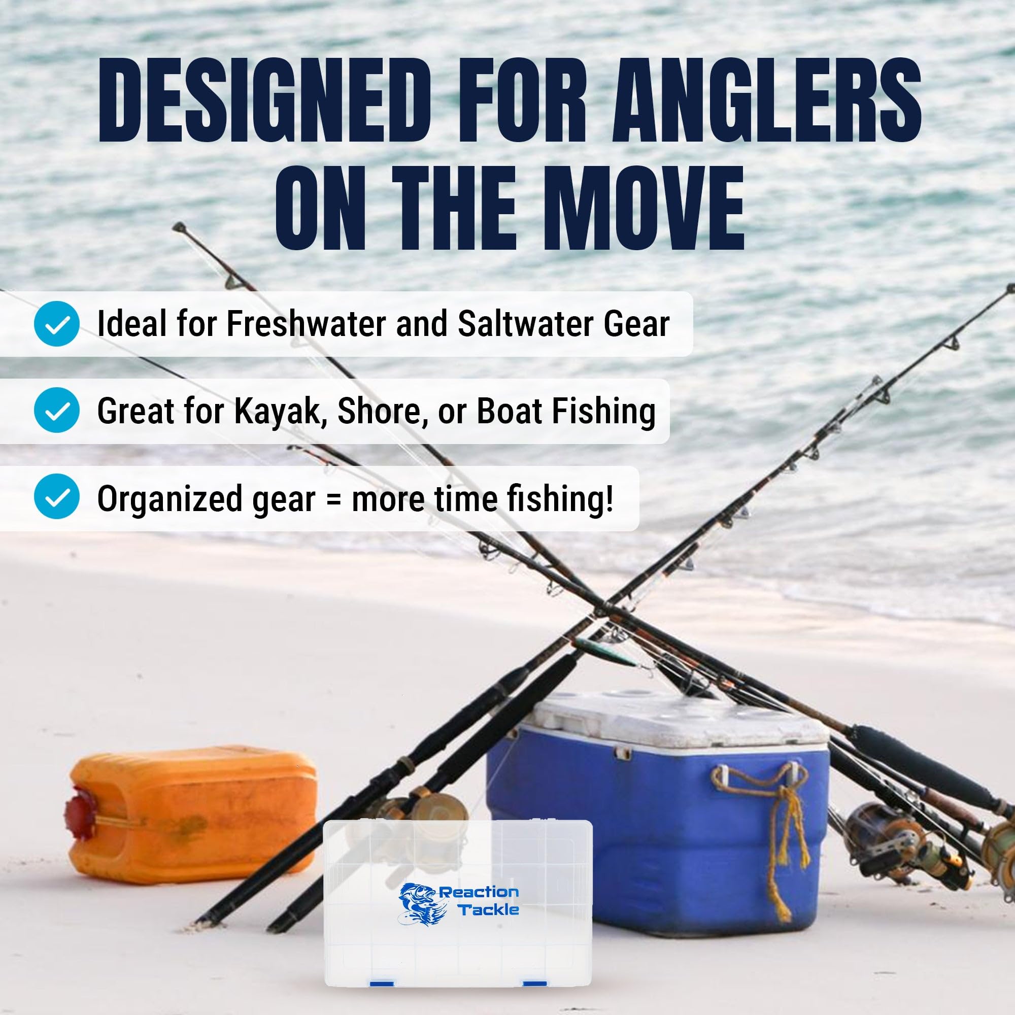 Clear lid on tackle tray for easy content identification