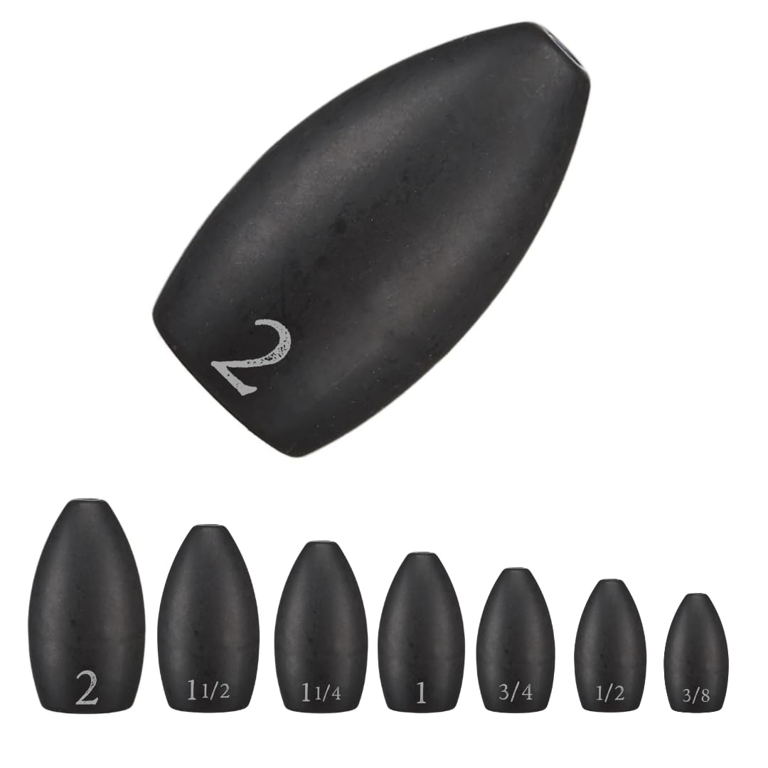 Reaction Tackle tungsten flipping weight 1oz black front view shows compact profile for cover punching.