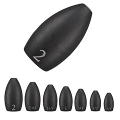Reaction Tackle tungsten flipping weight 1oz black front view shows compact profile for cover punching.