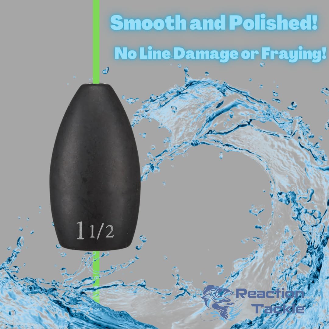 Reaction Tackle 1oz black weight used through weeds in action for better cover access.