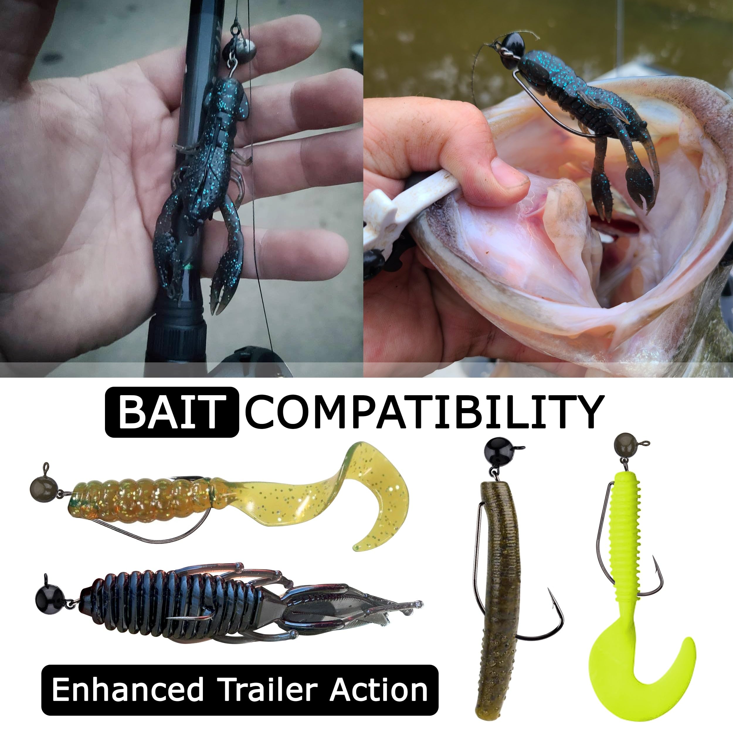 Reaction Tackle tungsten swing jig head delivers heightened sensitivity for hook sets.