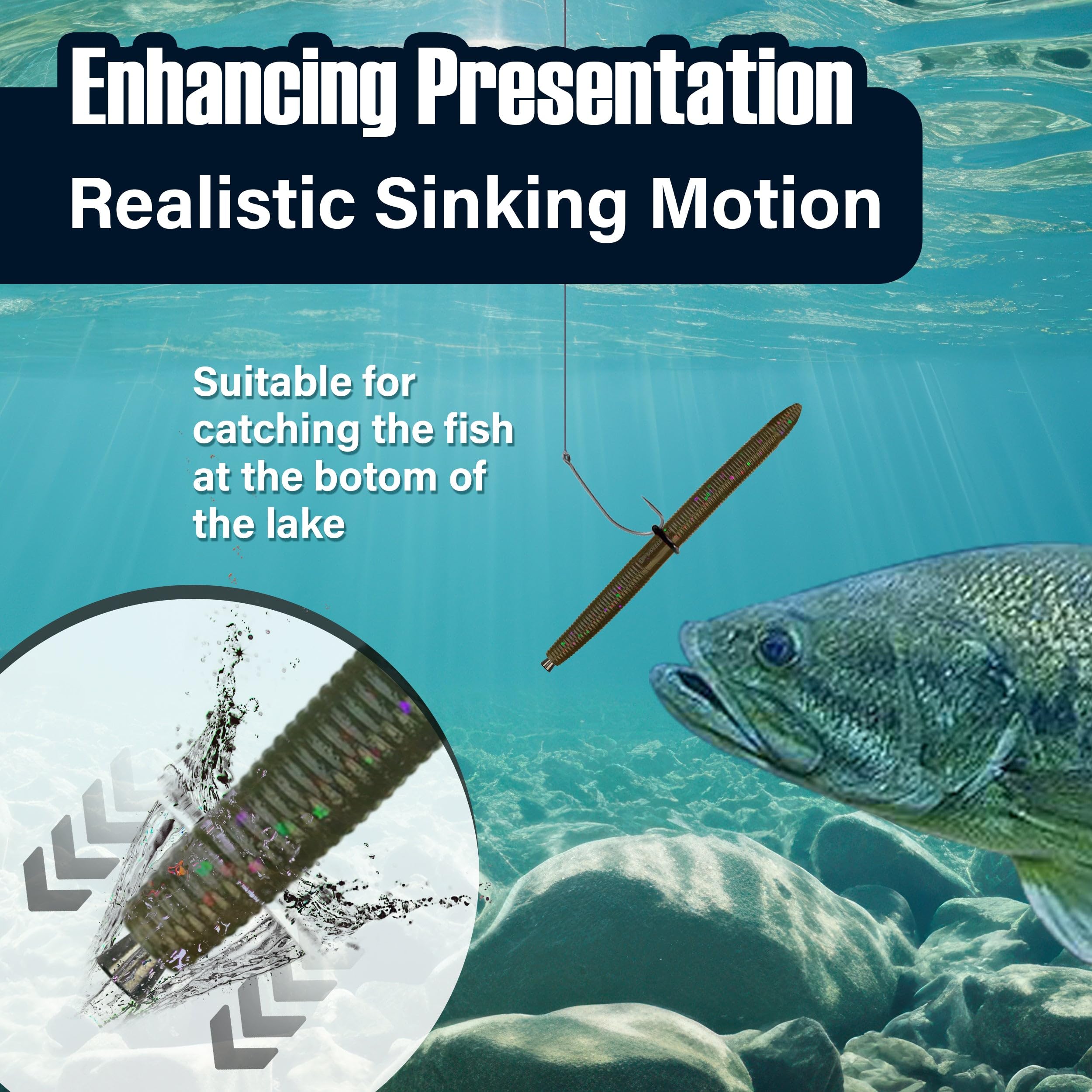 Reaction Tackle tungsten nail weights enhance bottom feel during casting.