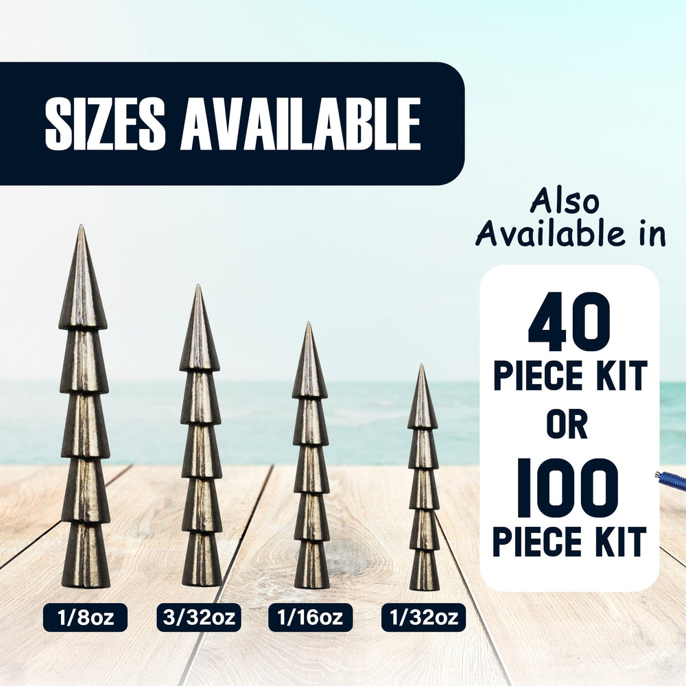 Reaction Tackle tungsten nail weights for worm-rig fishing and control.