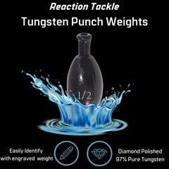 Reaction Tackle tungsten punch weight in dense cover ready for weed fishing and penetration.