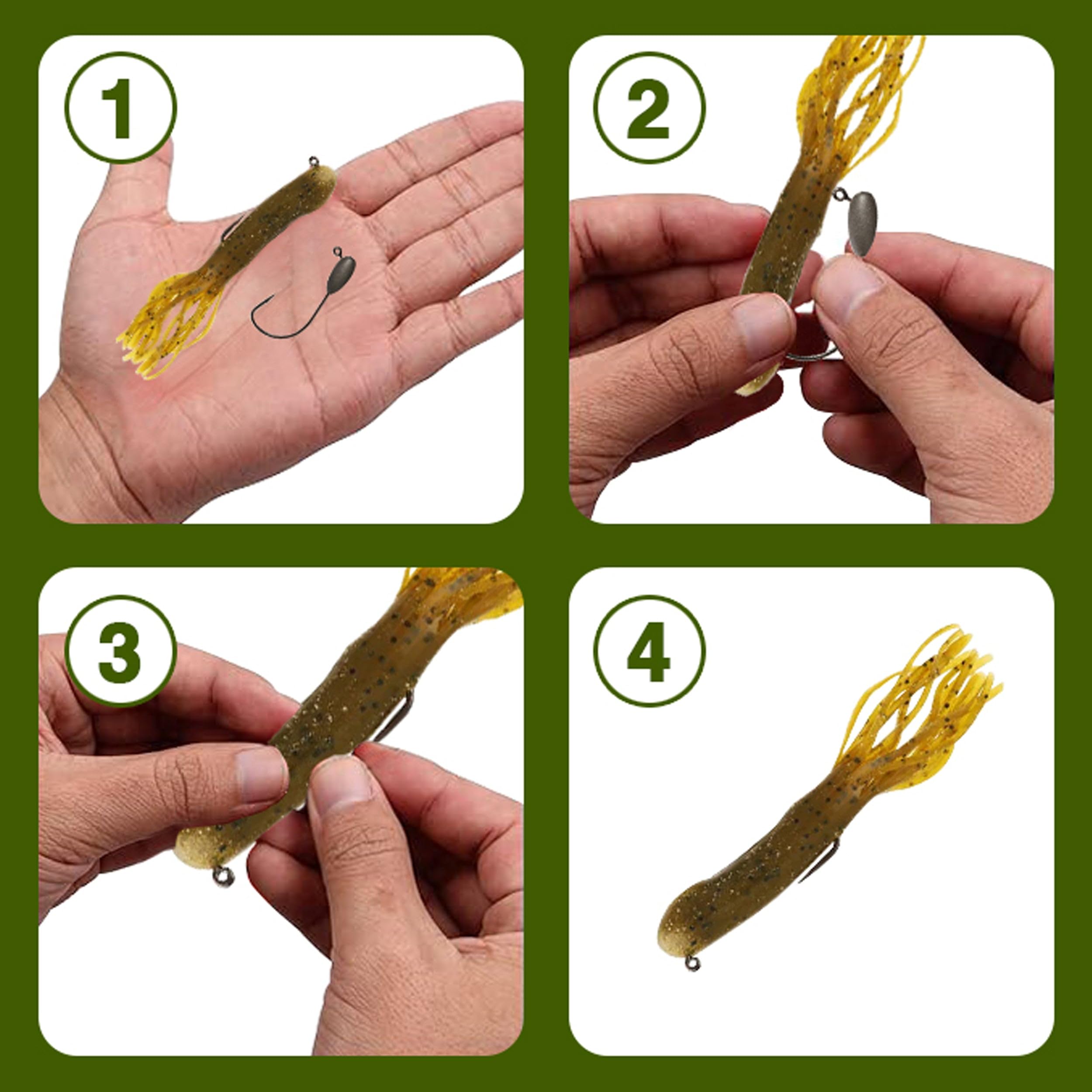Reaction Tackle jig head 1/8 oz on bass lure for freshwater use