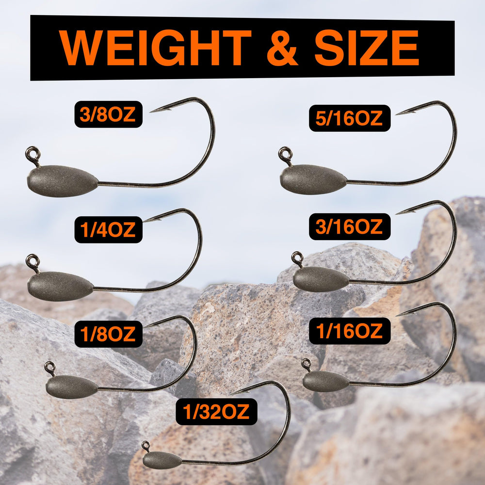 Reaction Tackle packaging-ready jig heads for your next fishing trip
