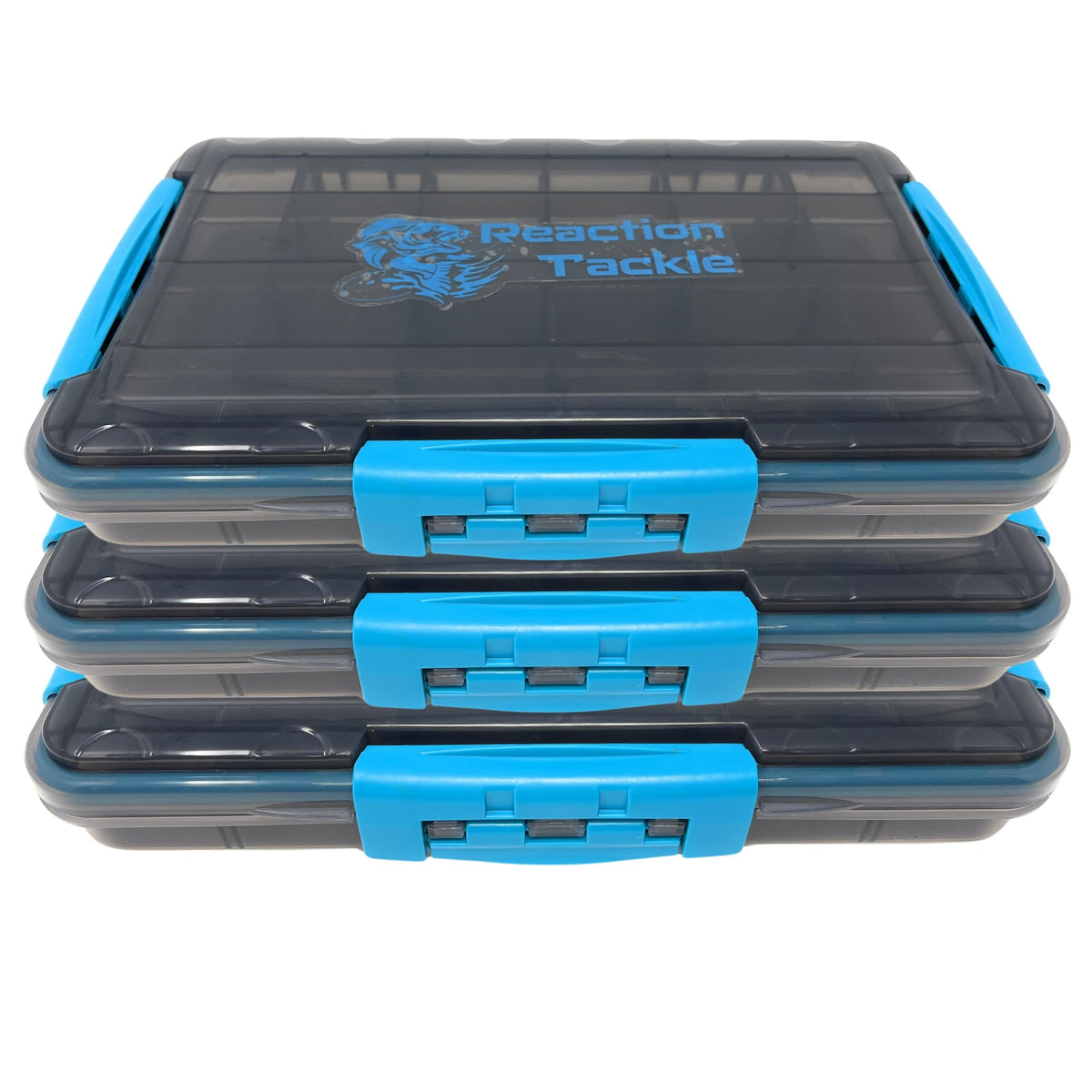 Reaction Tackle Ultimate 3700 tray outer view with rugged build and triple-clip closure.